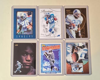 Barry Sanders 6 Football Card Lot Fleer Ultra, Pinnacle, Topps