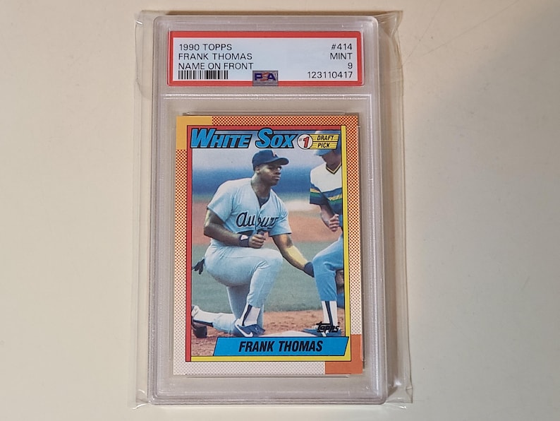 Frank Thomas 1990 Topps RC Rookie Baseball Card graded PSA 9 Mint image 1