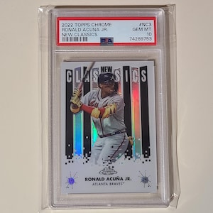 Ronald Acuna Jr. 2022 Topps Chrome New Classics Insert Baseball Card graded PSA 10 Gem Mint