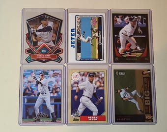 Derek Jeter 6 Baseball Card lot Topps Die Cut, Bowman, Fleer Ultra
