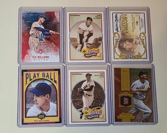 Ted Williams 6 Baseball Card lot Diamond Kings, Upper Deck, Topps Allen & Ginter
