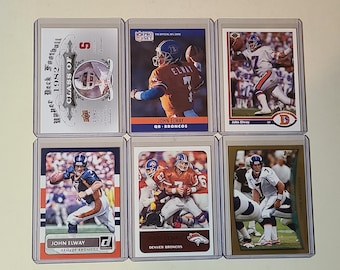 John Elway 6 Football Card Lot Upper Deck, Pro Set, Fleer, Topps