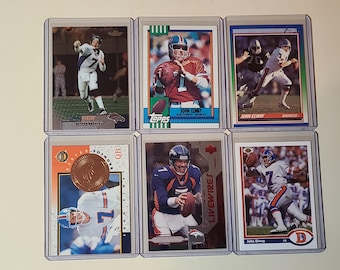 John Elway 6 Football Card Lot Topps Finest, Score, Upper Deck
