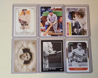 Babe Ruth 6 Baseball Card lot Allen & Ginter, Diamond Kings, Conlon, Donruss