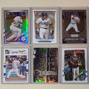 Corey Seager 6 Baseball Card lot Topps Chrome Refractor, Bowman, Donruss, Panini Prizm