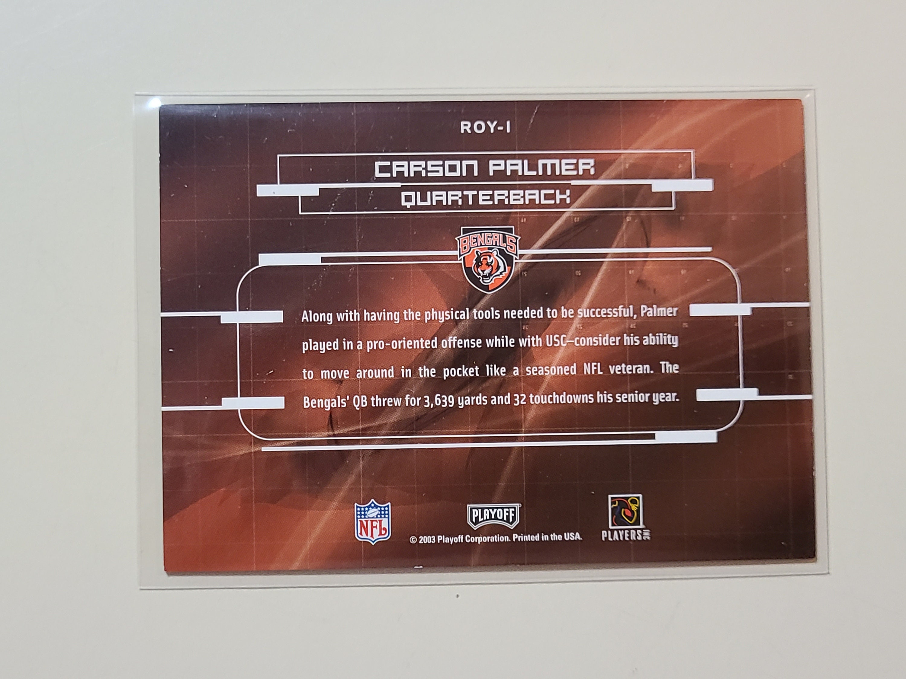 2003 Playoff Contenders Rookie of the Year Carson Palmer RC - Etsy