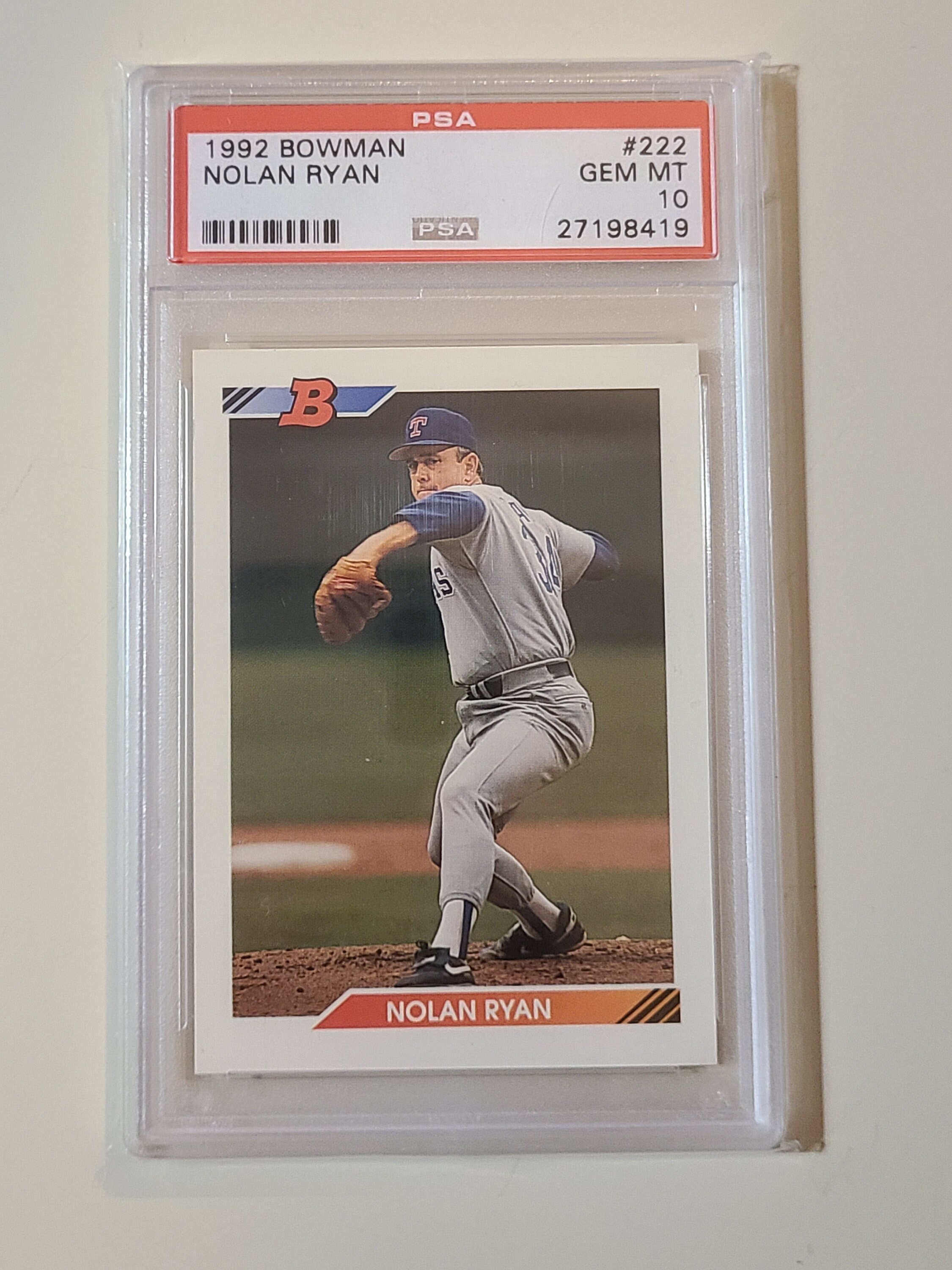 1992 Bowman Nolan Ryan Baseball Card graded PSA 10 Gem Mint Etsy