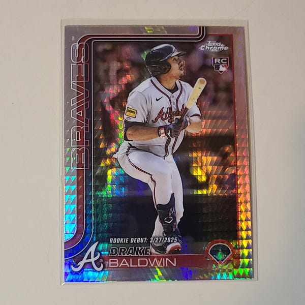 Drake Baldwin 2025 Topps Chrome Update Prism Refractor RC Rookie Baseball Card
