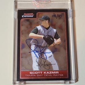 Scott Kazmir 2006 Bowman Originals Autograph Baseball Card serial numbered #ed /10