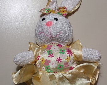 8 inch plush Easter Bunny Rabbit doll, good condition