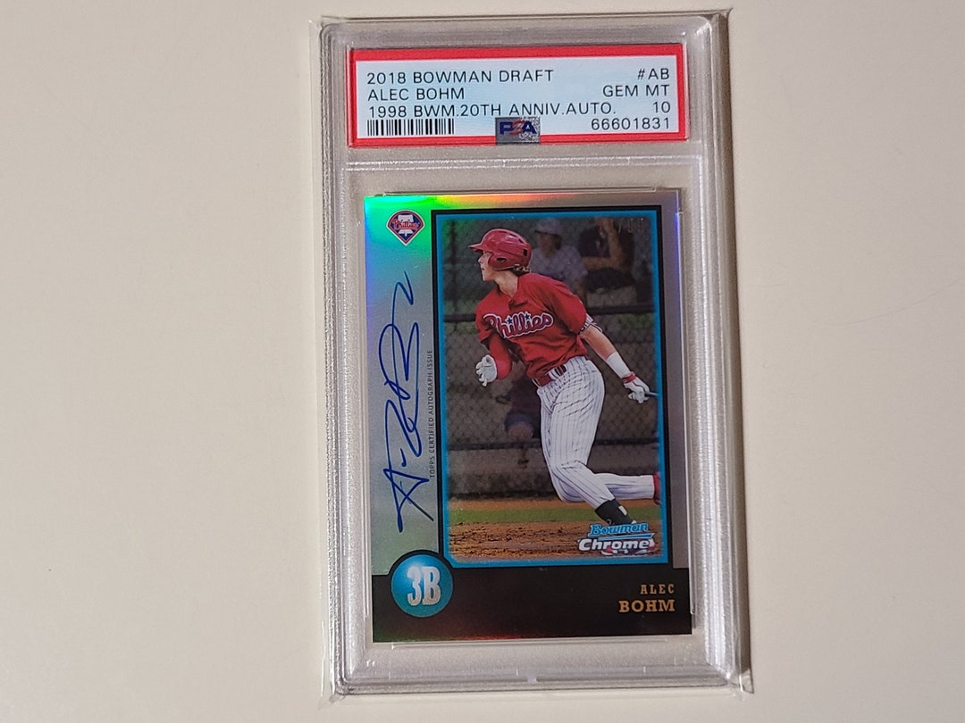 2018 Bowman Alec Bohm RC Auto Purple スポーツ選手 2018 Bowman Alec