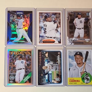 Miguel Cabrera 6 Baseball Card lot Panini Prizm, Topps, Bowman Chrome