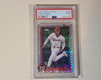 James Wood 2025 Topps Chrome X-Fractor Refractor RC Rookie Baseball Card PSA 9 Mint