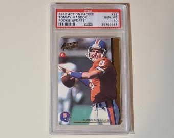 Tommy Maddox 1992 Action Packed RC Rookie Football Card graded PSA 10 Gem Mint