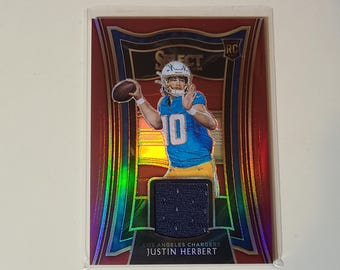 Justin Herbert 2020 Select RC Rookie Relic Jersey Football Card