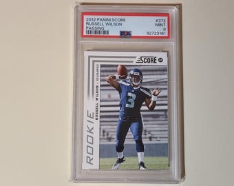 Russell Wilson 2012 Panini Score RC Rookie Football Card graded PSA 9 Mint