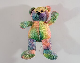 7 inch plush bean bag Rainbow Teddy Bear doll, good condition