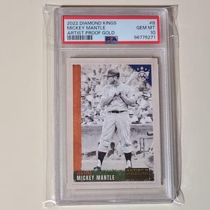 Mickey Mantle 2022 Diamond Kings Artist Proof Gold #ed /49 Baseball Card graded PSA 10 Gem Mint