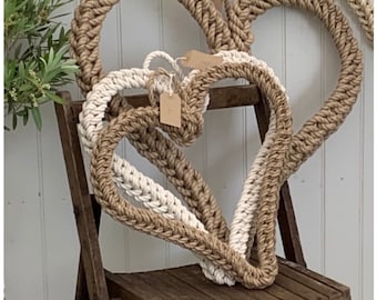 45cm Handmade Rope Wreath Heart shaped - Medium // Front Door Wreath //  Wedding gift // Christmas wreath