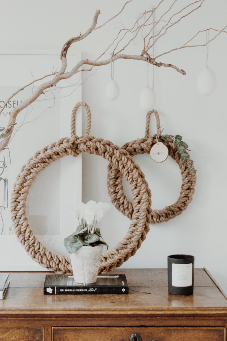 30cm Handmade Rope Wreath - Etsy UK
