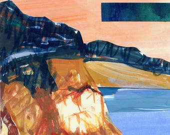 Edey's Landing | Whidbey Island | Washington Islands | Puget Sound Painting | Abstract Coastal | Coastal Painting | Island Life | Landscape