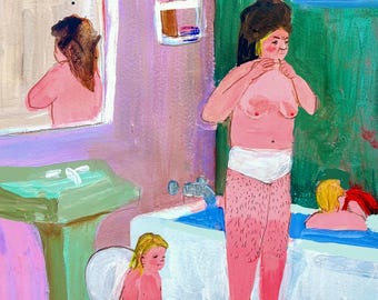 Chin Hairs | Motherhood Art | Mom of Two Art Print | Mom Life | Art Print