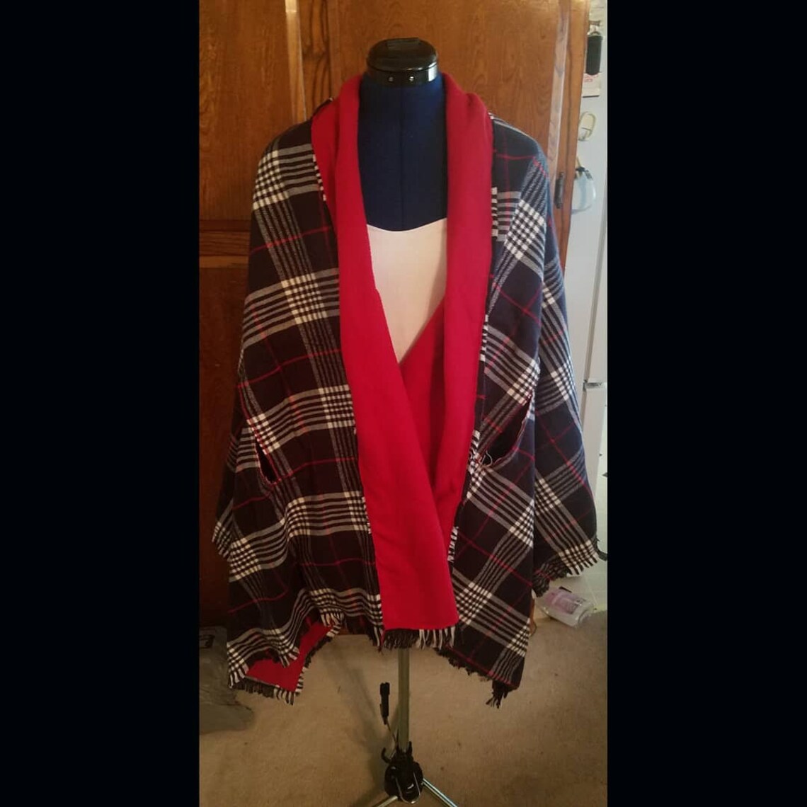 Acrylic and Fleeced Shawl Etsy