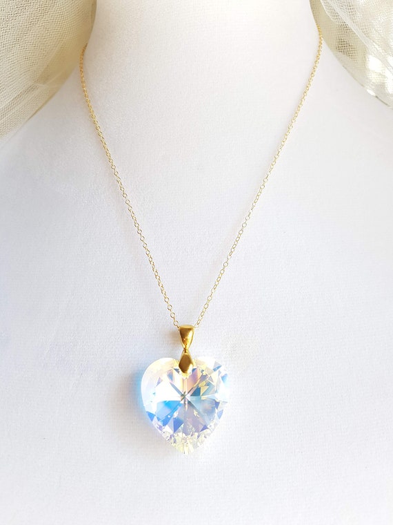 Heart Choker Necklace Made with Golden Crystals 14k Gold-filled Heart Choker Necklace Made with Golden Crystals 14k Gold-filled