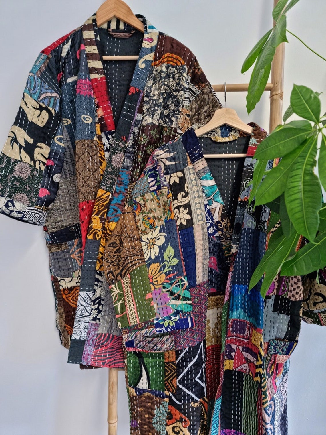 EXPRESS DELIVERY Silk Patchwork Kantha Quilted Jacket Long - Etsy