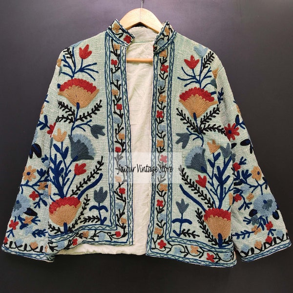 Suzani TNT Jacket, Indian Handmade Suzani Embroidery Jacket, Winter Wear Womens Jacket Coat, Suzani Coat, Robe, Gift For Her, Christmas Gift