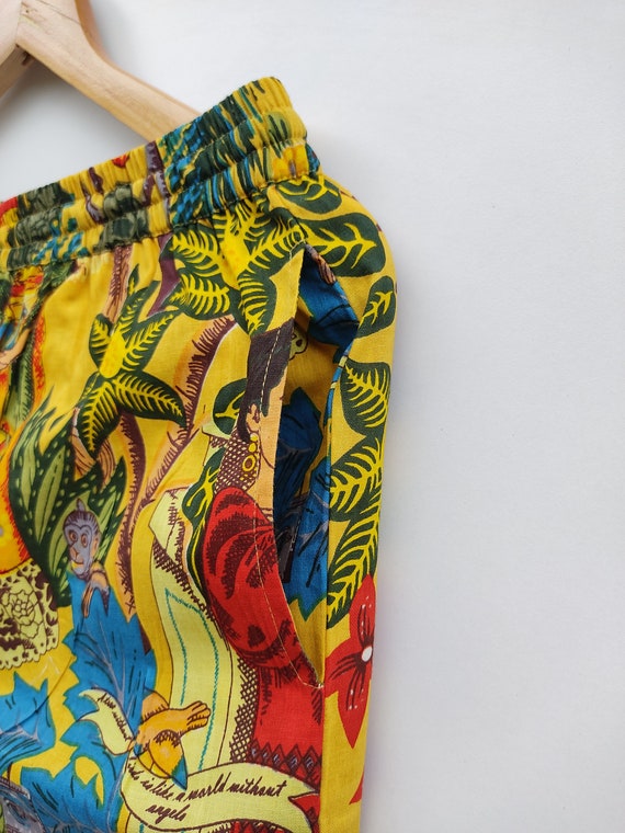 Buy Frida Kahlo Print Cotton Pajama Pants, Women Lounge Pants