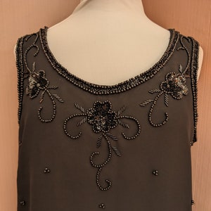 black beaded and sequin top, size UK 14, NetWork brand, vintage 1990's