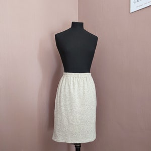 ladies cream colour wool skirt, size UK 10, above the knee pencil skirt, cream beige skirt, 1990&#39;s wool skirt, wool blend