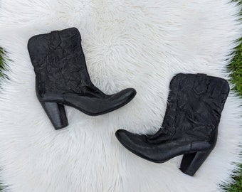 Vintage Victoriana Black Leather Ankle Boots (EU 36)
