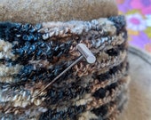 Art Deco style hat pin, cylindrical hat pin, silver hat pin, 1980s hat pin, silver colour hat pin, minimalist hat pin