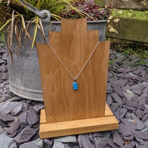 Collar con colgante de turquesa hecho a mano: joyería de piedra natural, plata 925