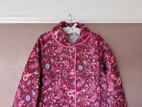 Floral vintage quilted dressing gown, UK10-14, 196