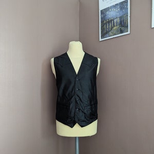 Echt leren herenvest - maat 48 of XL, Oakridge, klassiek zwart leren vest voor motorrijders, vintage jaren 80