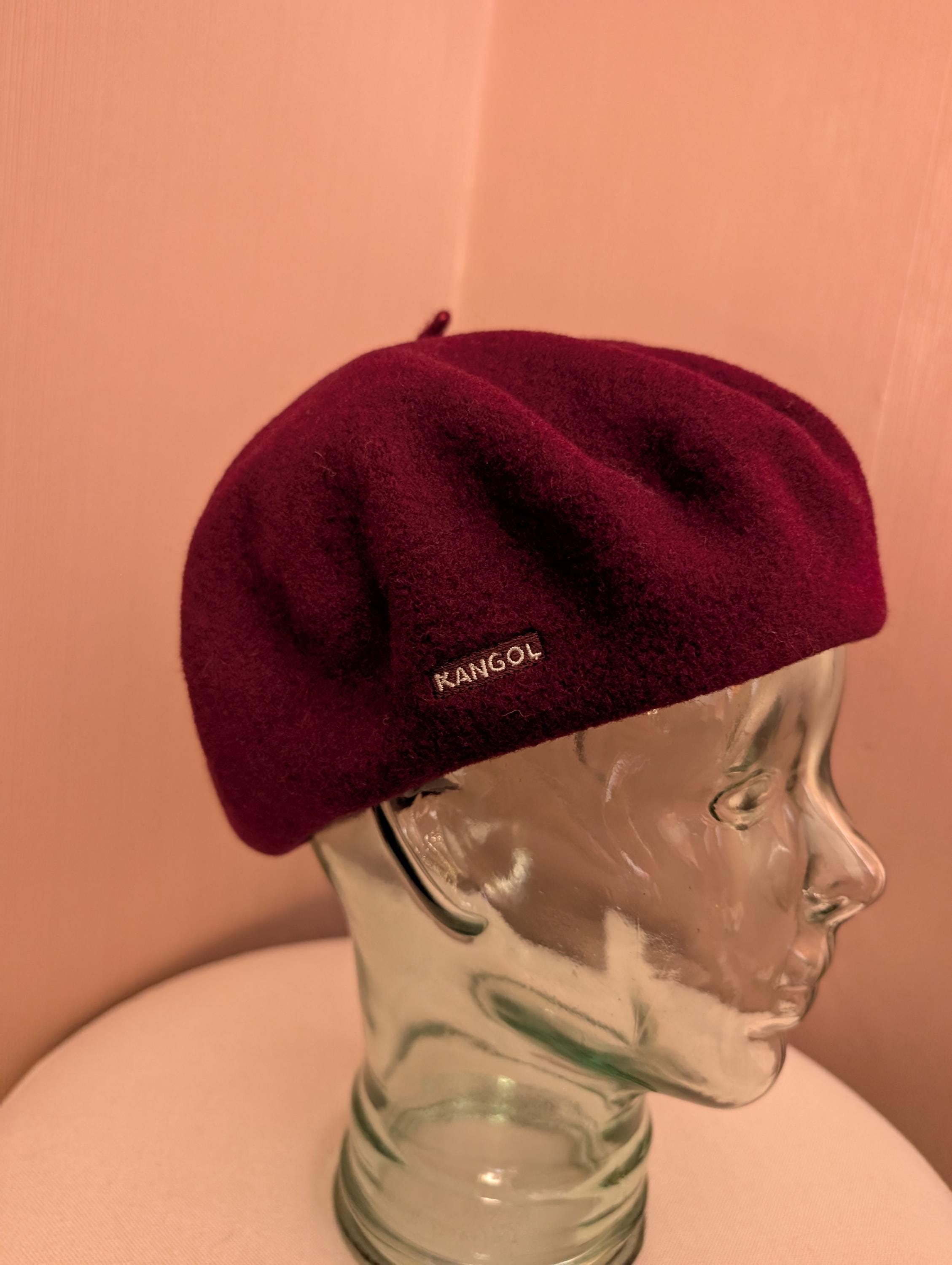 VTG 1950’S BORDALINO ANTICA CASA BURGUNDY WOOL WOMEN’S BERET SIZE 56 Bon Chic main image 3