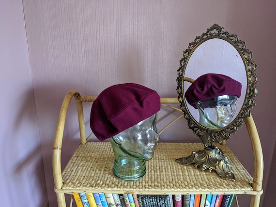 Beautiful Parisian beret winter hat, classic winte
