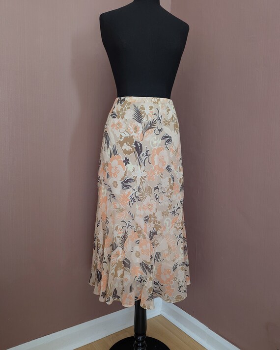 1990's floral fishtail skirt, size UK 8, floral s… - image 10