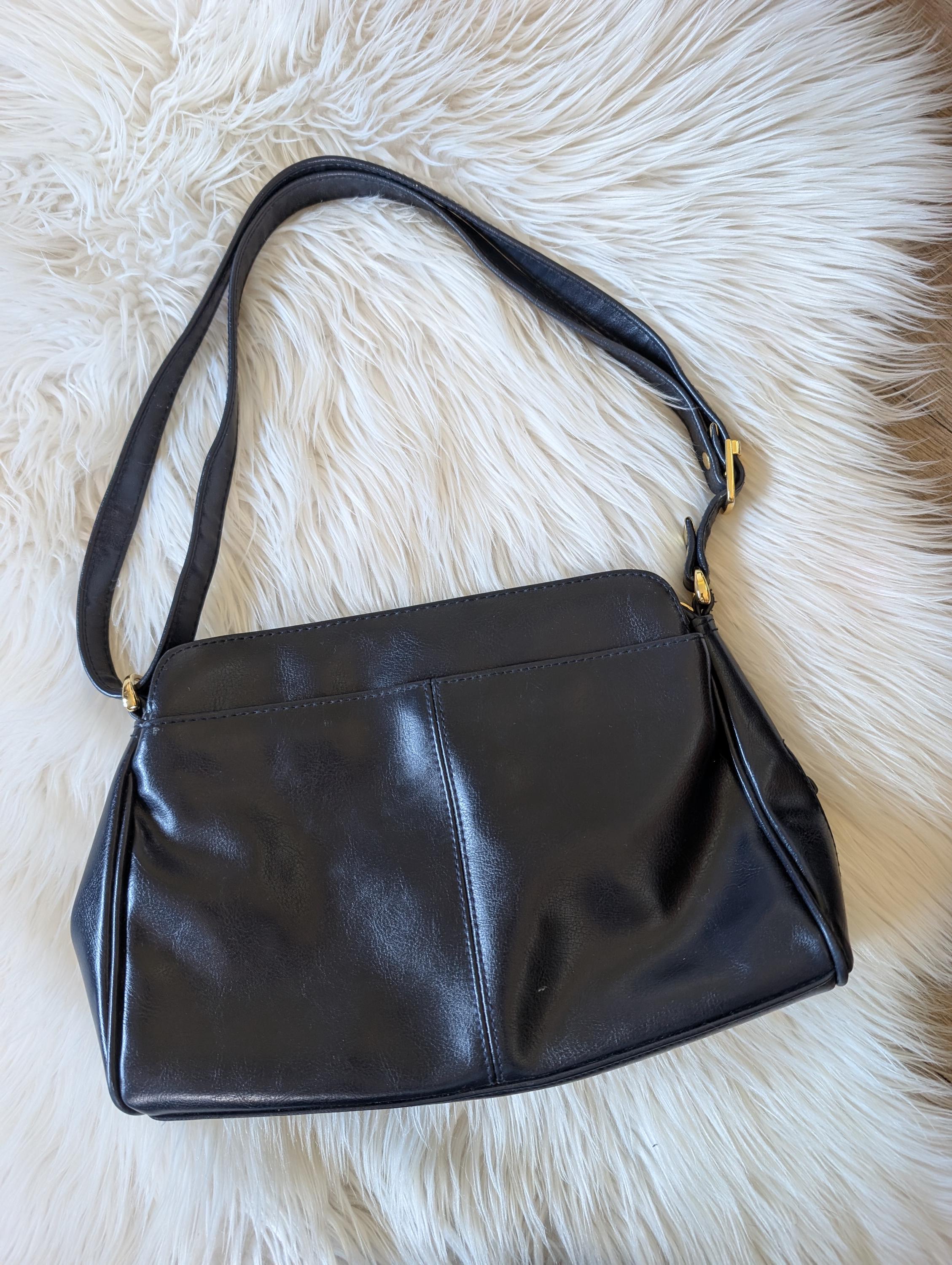 SW6 London by Jane Shilton Black Shoulder Bag – 90s/y2k Faux