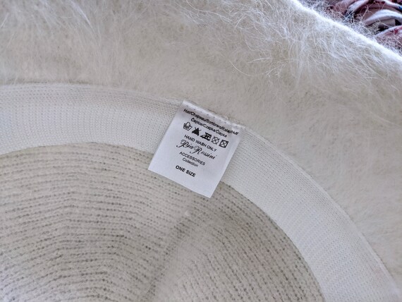 vintage angora blend winter hat, white winter hat… - image 10
