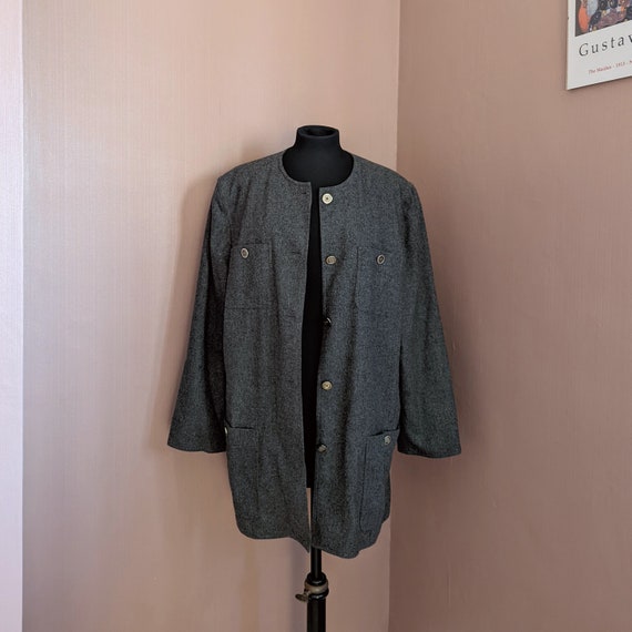 vintage charcoal grey wool coat , UK size 18, Jae… - image 10