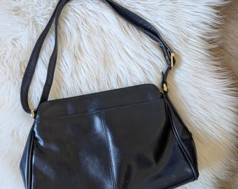 SW6 London by Jane Shilton Black Shoulder Bag – 90s/y2k Faux
