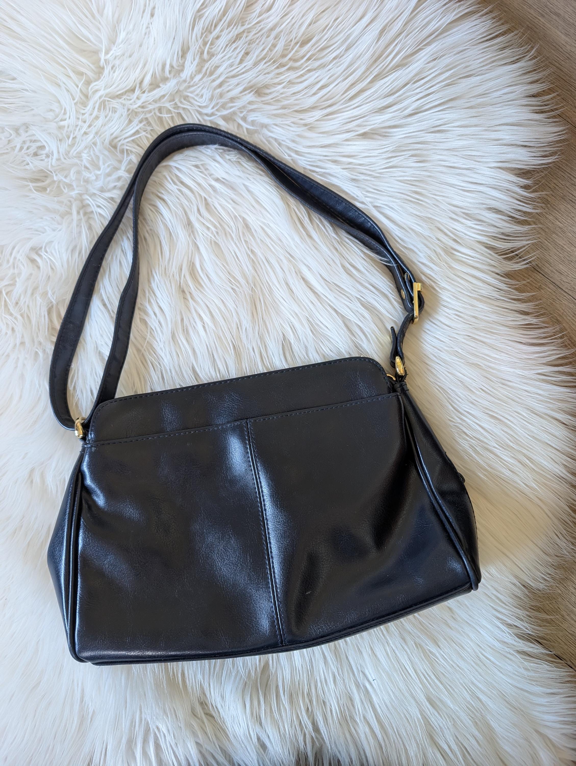 SW6 London by Jane Shilton Black Shoulder Bag – 90s/y2k Faux
