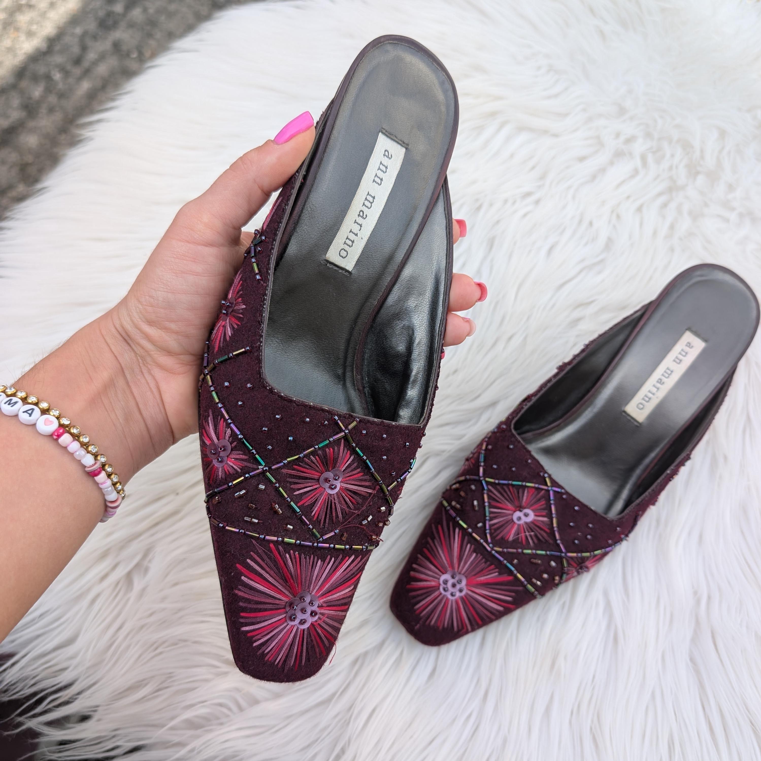 Square Toe Kitten Heel Mules - Etsy