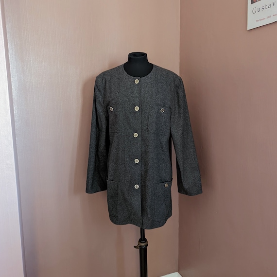 vintage charcoal grey wool coat , UK size 18, Jae… - image 2
