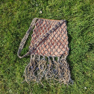 Boho Woven Fringe Crossbody Bag – Handmade Festival Shoulder Bag