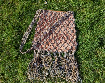 Boho Woven Fringe Crossbody Bag – Handmade Festival Shoulder Bag